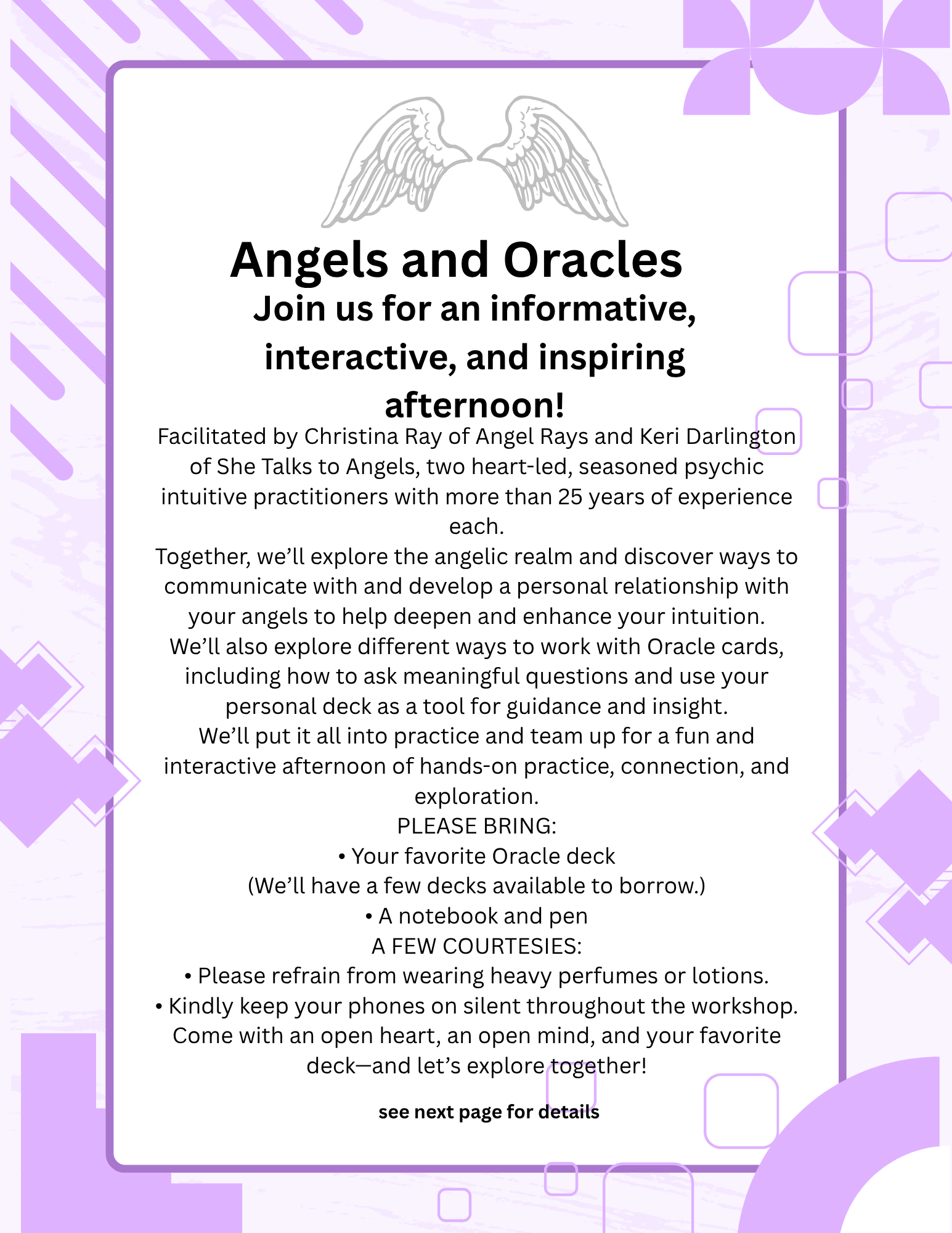 Angels & Oracles Workshop